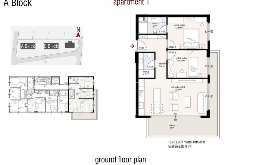 آپارتمان های واقع در یک مجتمع در آلانیا 27