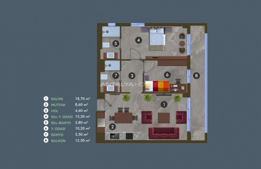 Modern Real Estate Within a Luxe Complex in Antalya Aksu 36