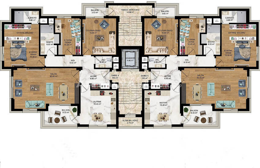 Apartments in Project with Rich Facilities in Kepez Antalya 20