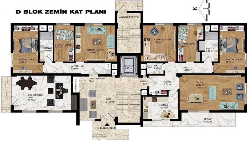 Apartments in Project with Rich Facilities in Kepez Antalya 21