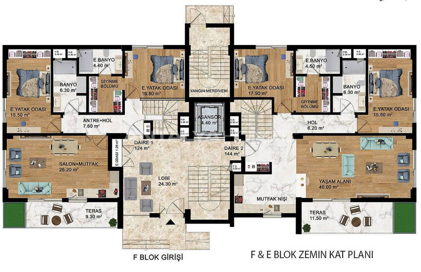 Apartments in Project with Rich Facilities in Kepez Antalya 23