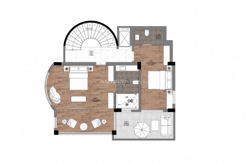 Triplex-villa Mit Erschwinglichen Preis In Alanya Mahmutlar 39