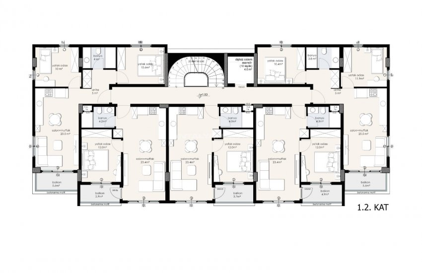 Centrally Located Apartments with Swimming Pool in Alanya 10