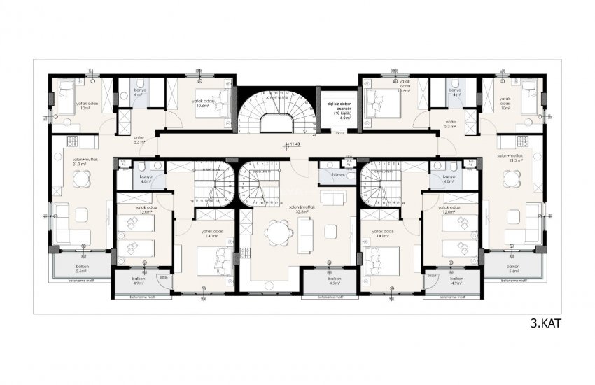 Centrally Located Apartments with Swimming Pool in Alanya 11