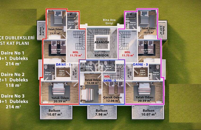 Alanya'da Deniz ve Kale Manzaralı Villa Konseptli Daireler 22