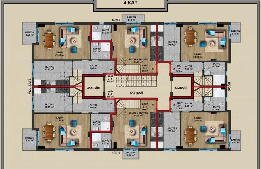 New Build Investment Flats in Muratpasa Antalya 23