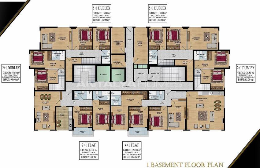 Alanya'da Zengin Özellikli Proje İçerisinde Lüks Daireler 8