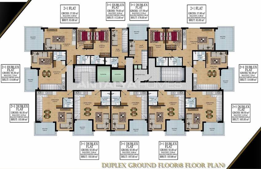 Alanya'da Zengin Özellikli Proje İçerisinde Lüks Daireler 14