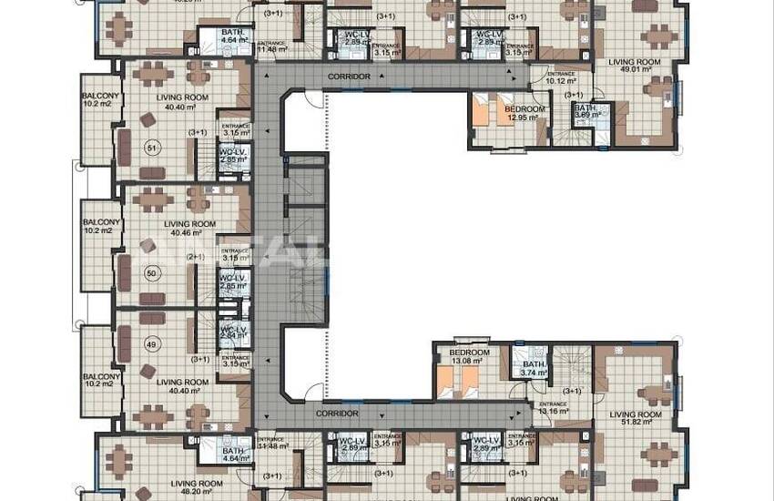 شقق حديثة مع مسابح خاصة في ألانيا كارجيجاك 29