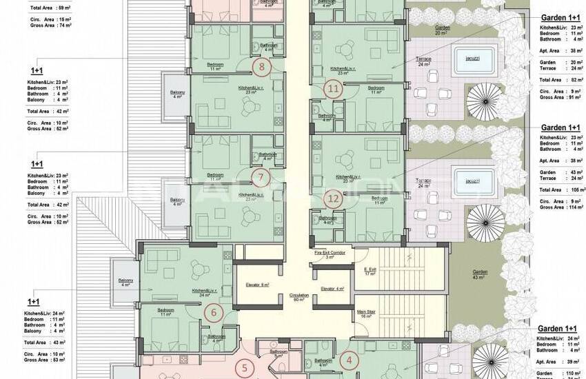 Alanya Mahmutlar’da Site İçerisinde Modern Daireler 26