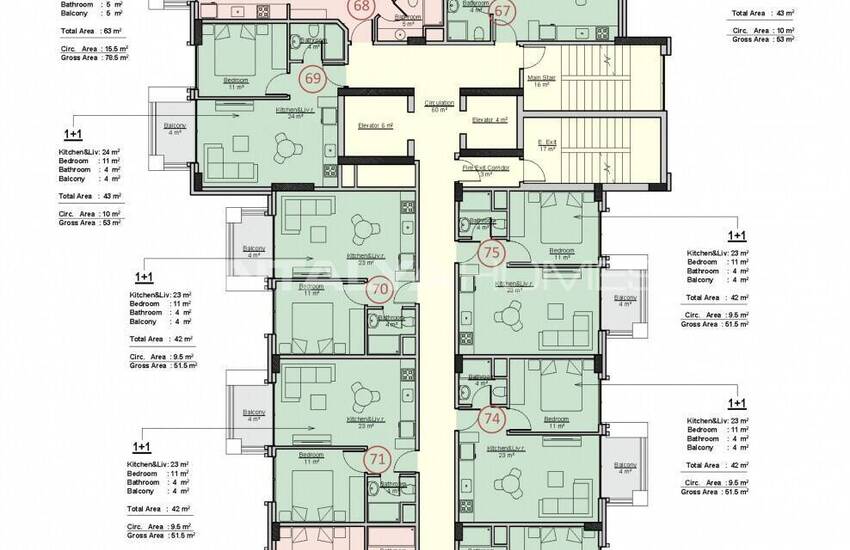 Alanya Mahmutlar’da Site İçerisinde Modern Daireler 47