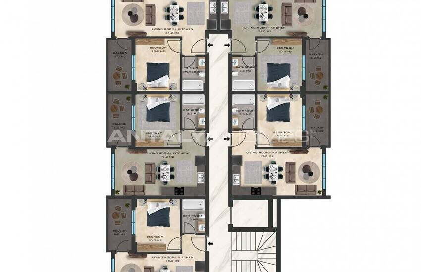 Квартиры в Махмутларе в Комплексе со Множеством Удобств 53