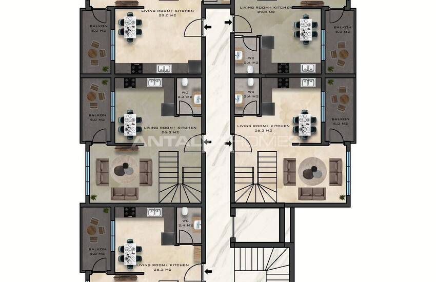 Квартиры в Махмутларе в Комплексе со Множеством Удобств 54