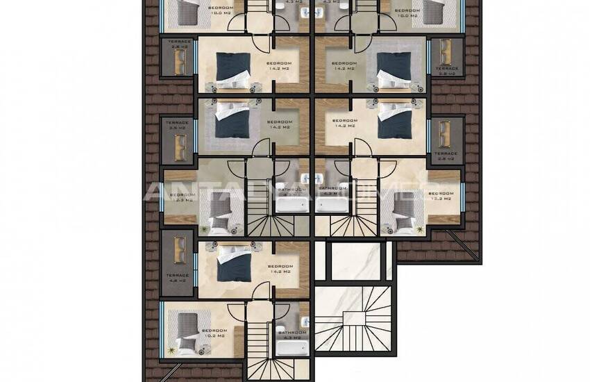 Квартиры в Махмутларе в Комплексе со Множеством Удобств 55