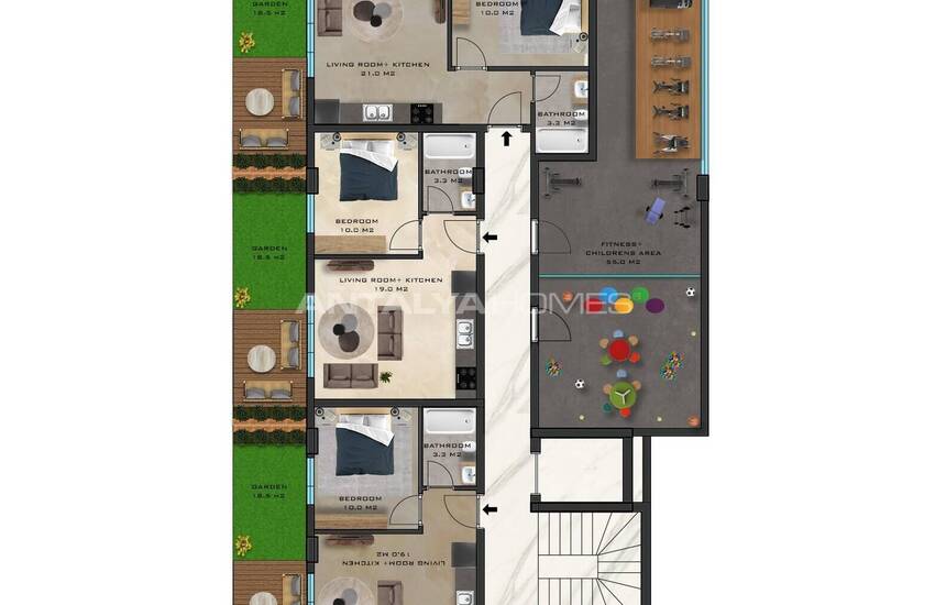 Квартиры в Махмутларе в Комплексе со Множеством Удобств 52