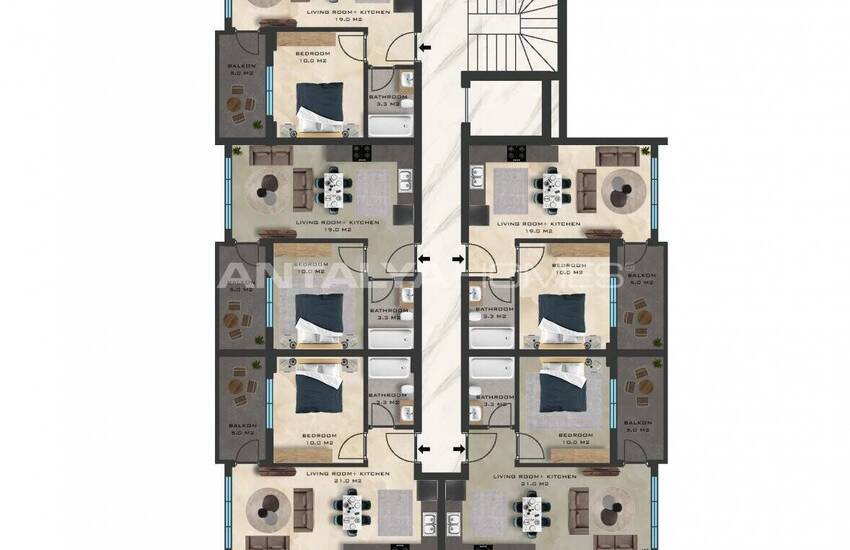 Квартиры в Махмутларе в Комплексе со Множеством Удобств 57