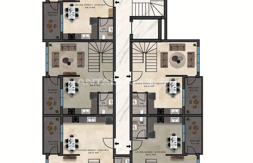 Квартиры в Махмутларе в Комплексе со Множеством Удобств 58