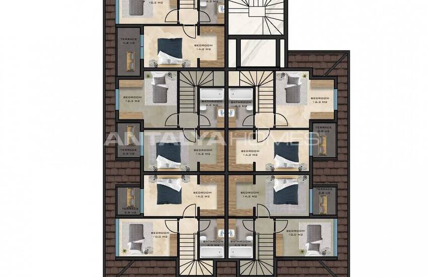 Квартиры в Махмутларе в Комплексе со Множеством Удобств 59
