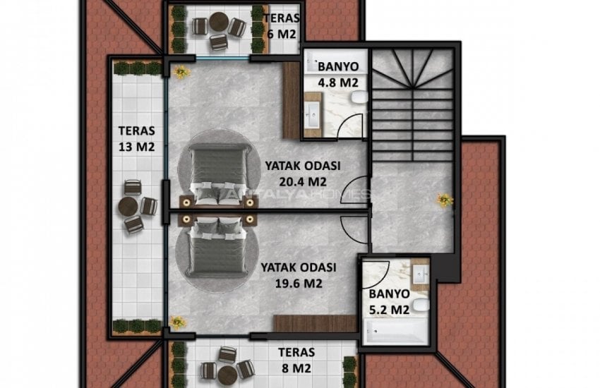 Italian Architectural Designed Villa with Sea View in Alanya 24