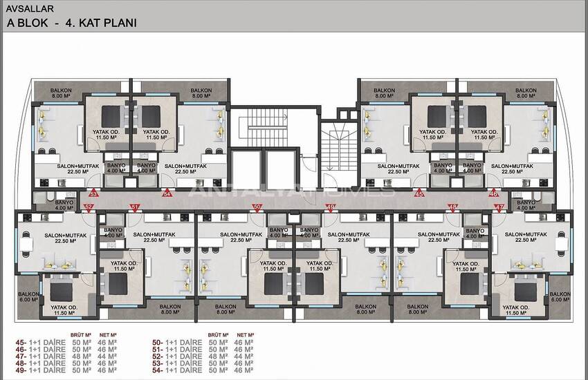 Квартиры в Алании, Авсаллар в комплексе с частным пляжем 39
