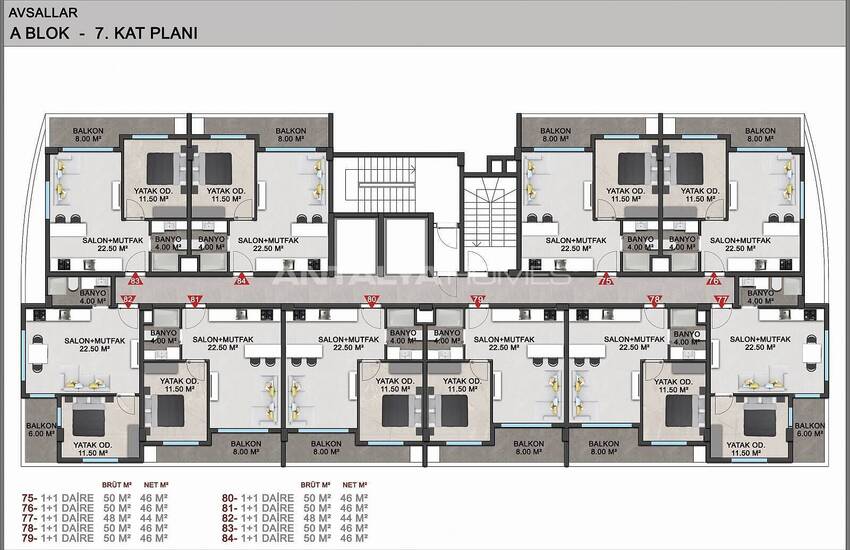 Квартиры в Алании, Авсаллар в комплексе с частным пляжем 42