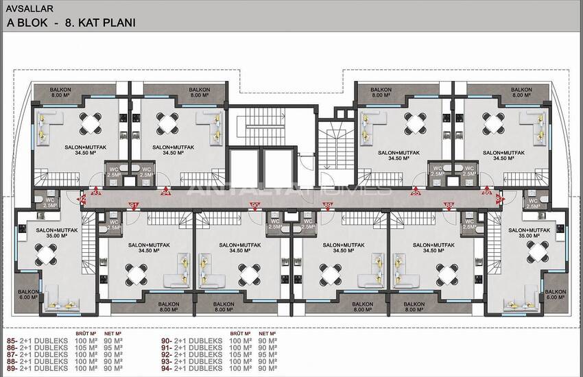 Квартиры в Алании, Авсаллар в комплексе с частным пляжем 43