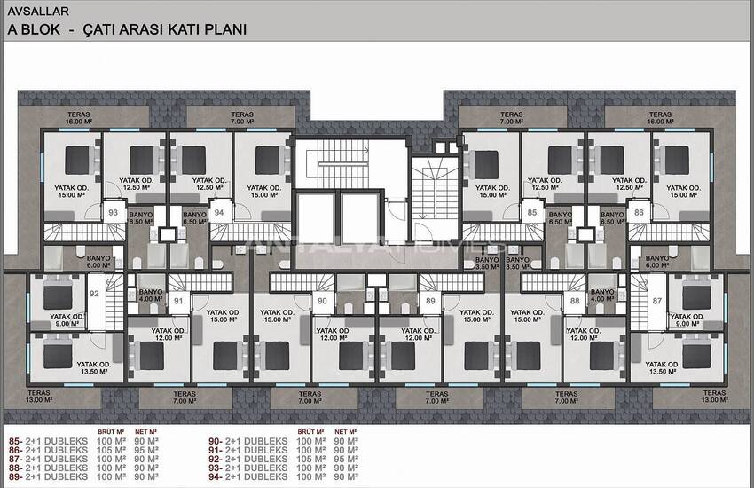 Квартиры в Алании, Авсаллар в комплексе с частным пляжем 44
