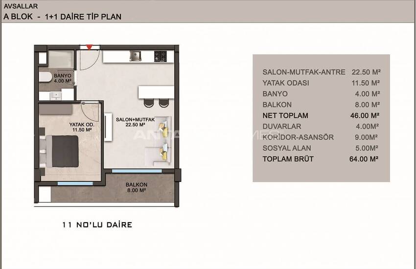 Квартиры в Алании, Авсаллар в комплексе с частным пляжем 47
