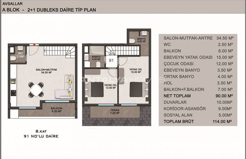 Квартиры в Алании, Авсаллар в комплексе с частным пляжем 49