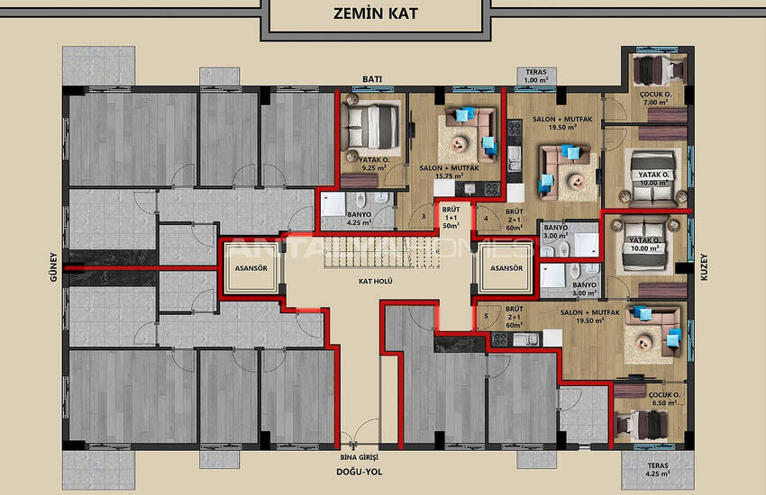 Luxury Flats in a 6-storey Complex in Guvenlik Antalya 8