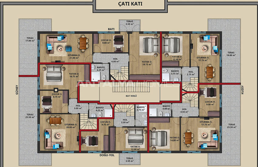 Luxury Flats in a 6-storey Complex in Guvenlik Antalya 13