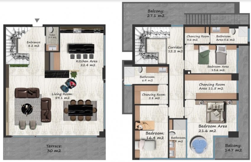 Contemporary Villas with Private Garden and Pool in Alanya 26