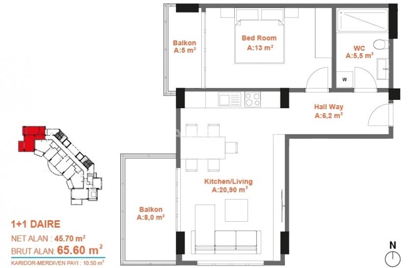 Spacious Flats with City and Sea Views in Alanya Mahmutlar 27