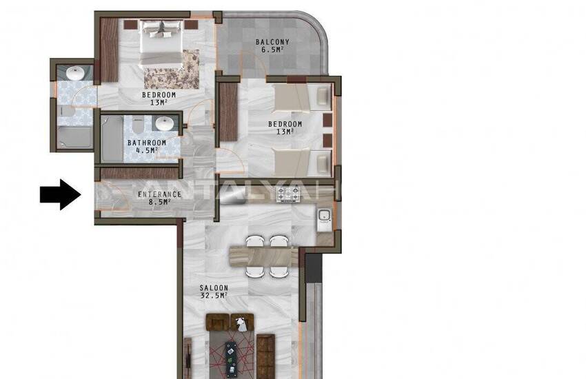 Sea View Apartments in a Contemporary Project in Alanya 28
