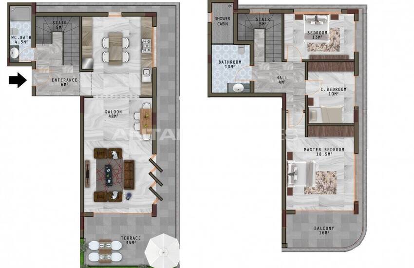 Sea View Apartments in a Contemporary Project in Alanya 33