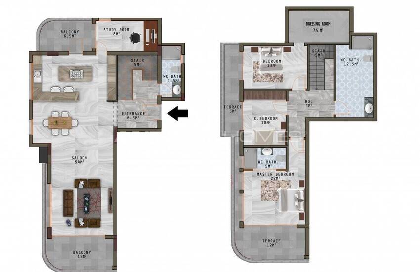 Sea View Apartments in a Contemporary Project in Alanya 34