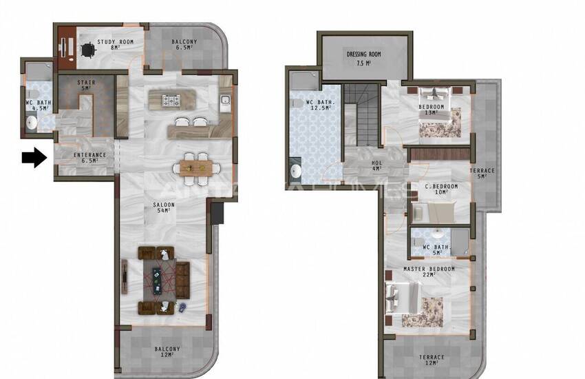 Sea View Apartments in a Contemporary Project in Alanya 38