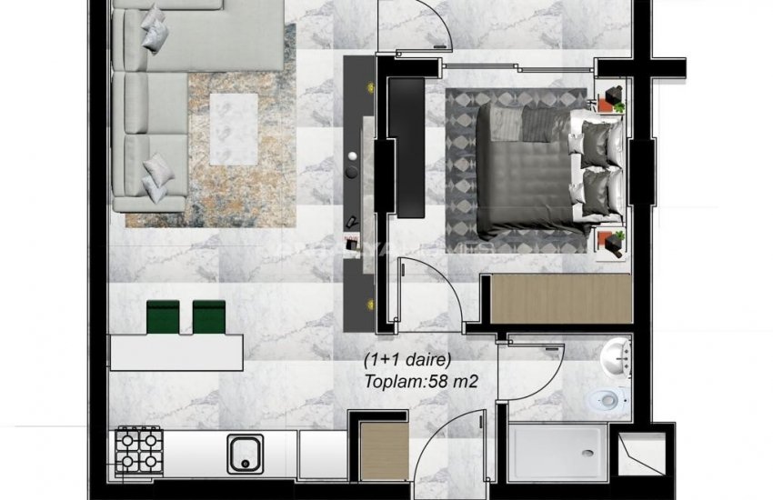 Flats for Investment Close to Amenities in Alanya, Kargicak 26