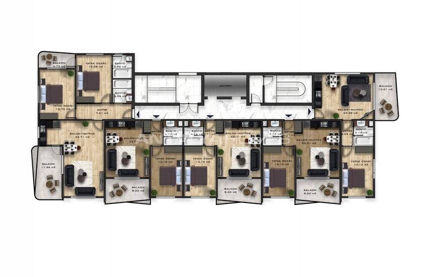 آپارتمان های نوساز نزدیک به ساحل در مرکز محموتلار 28