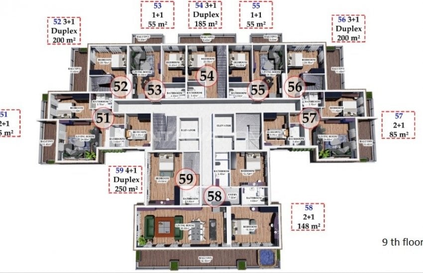 Properties in a Luxury Complex Close to Amenities in Alanya 10