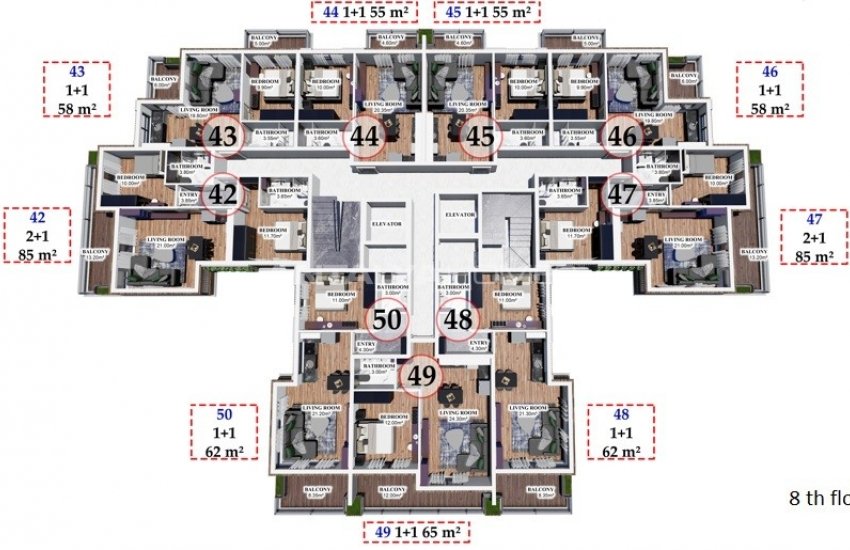 Properties in a Luxury Complex Close to Amenities in Alanya 9