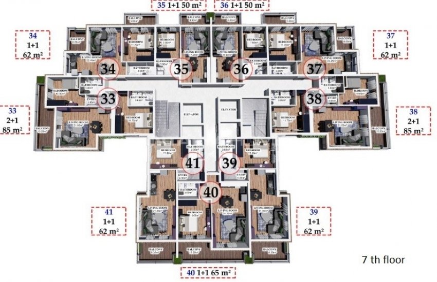 Properties in a Luxury Complex Close to Amenities in Alanya 8