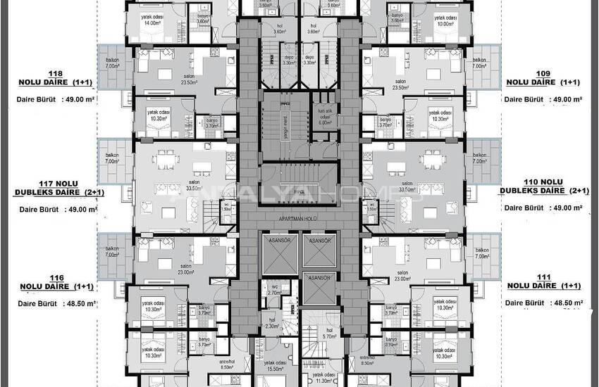 Alanya Apartments in a Complex with Rich Social Facilities 43