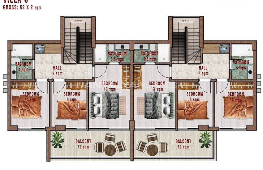 Chic Villas with Magnificent Sea Views in Alanya Center 41