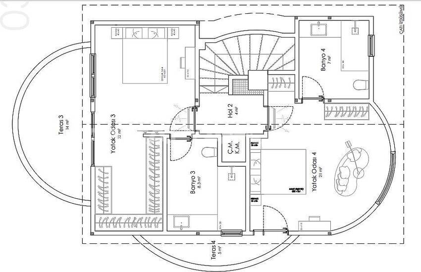 Villas Triplex Avec Jardin Privé Et Piscine À Alanya 33