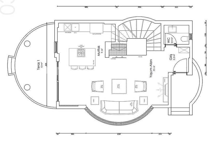 Villas Triplex Avec Jardin Privé Et Piscine À Alanya 31