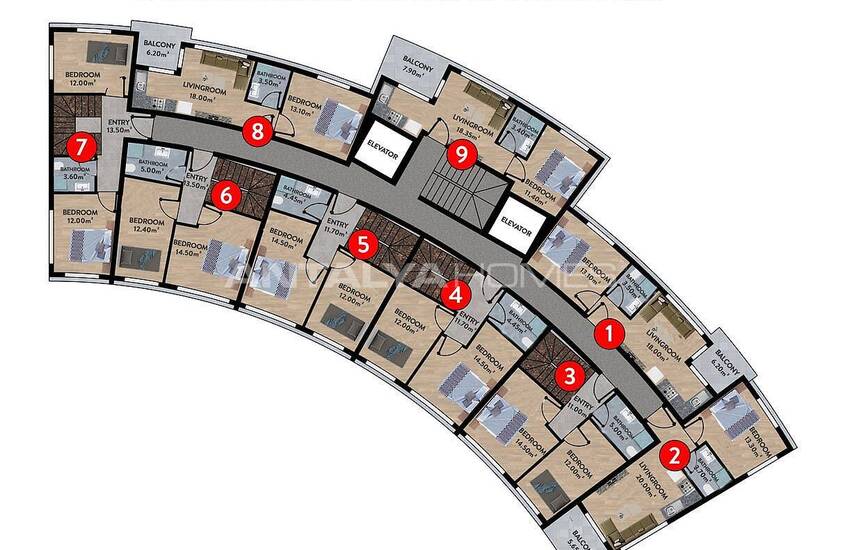 Luxe Apartments in a Rich Featured Project in Oba Alanya 43