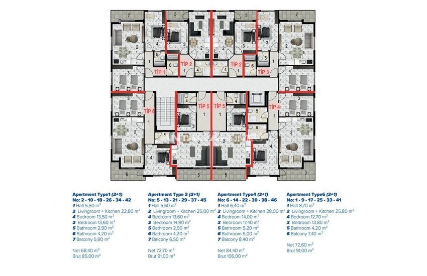 Fully Furnished Apartment in a Deluxe Complex in Alanya Center 3
