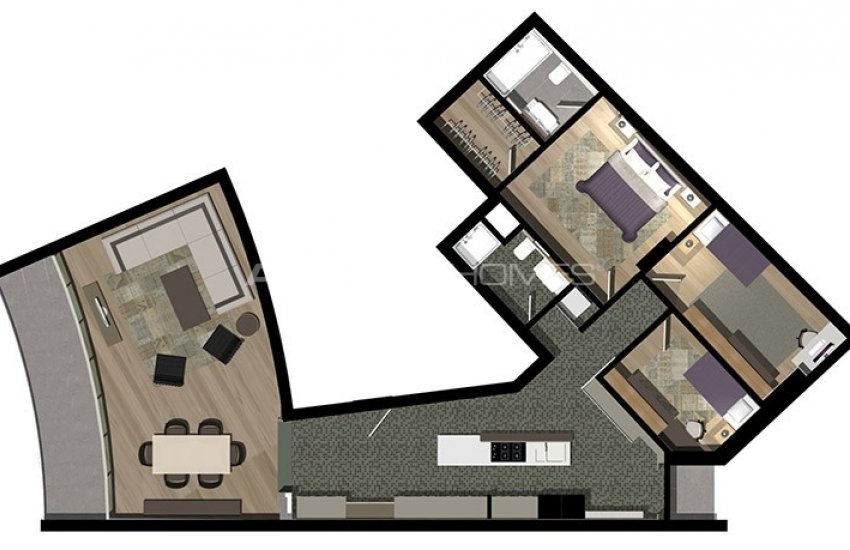 Flats with Sea and Mountain Views in Antalya Konyaalti 85