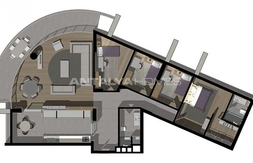 Flats with Sea and Mountain Views in Antalya Konyaalti 84